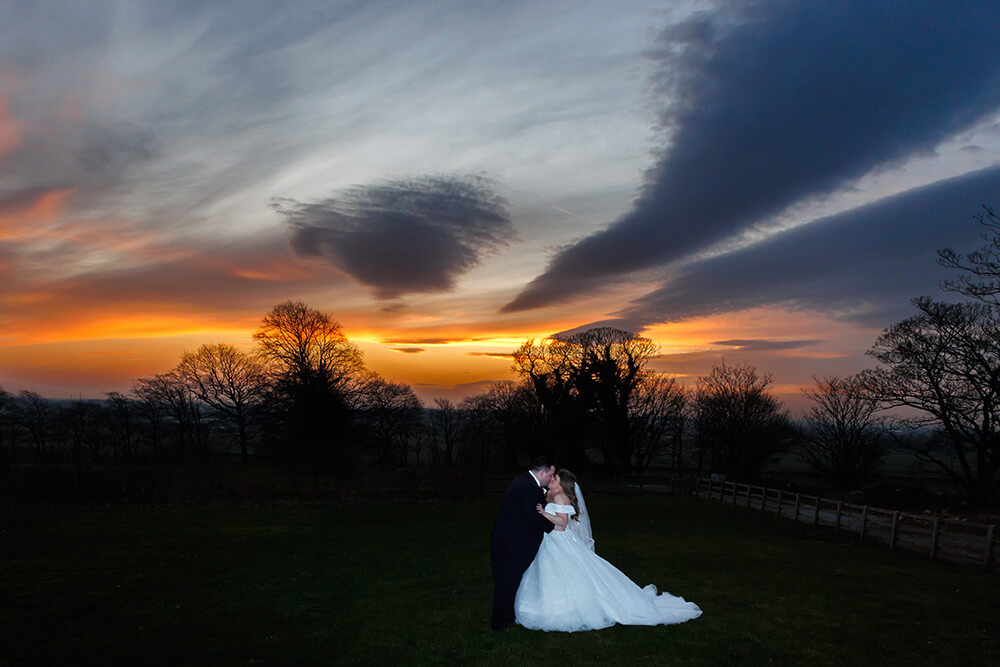 Sunset at West Tower Wedding